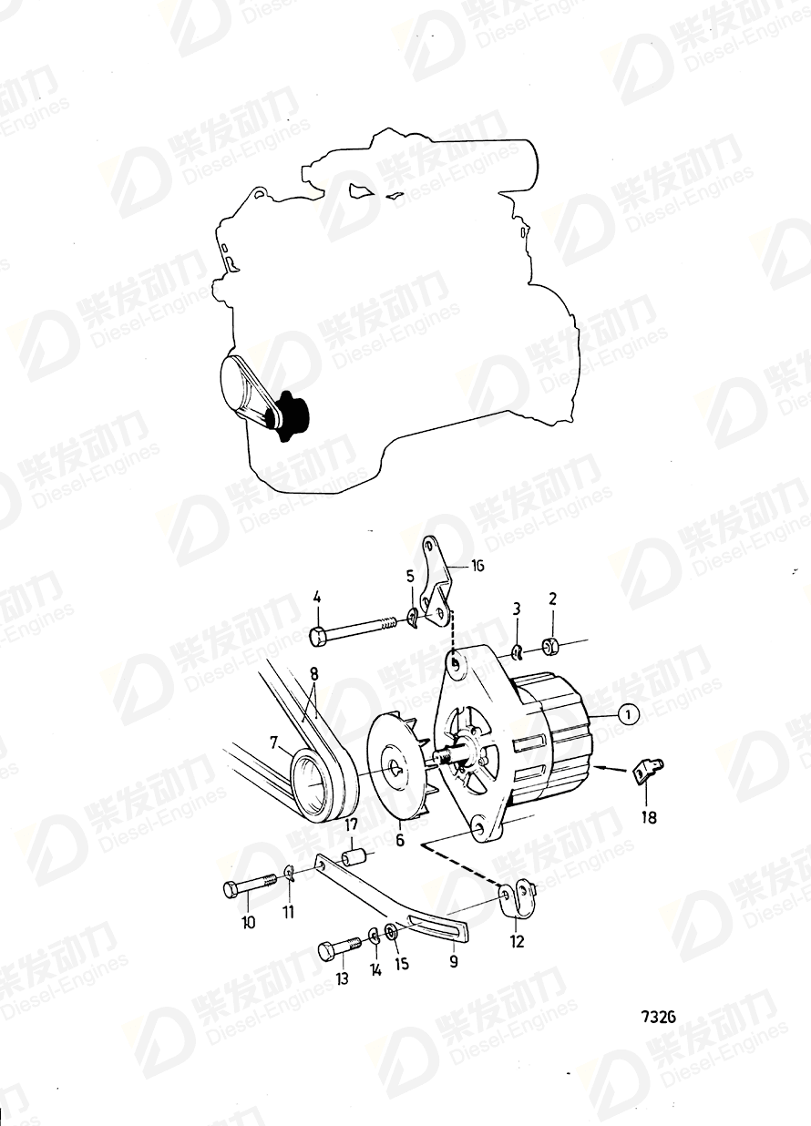 沃尔沃 张紧器 846902 图纸